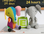 Load image into Gallery viewer, E is for elephant: Hand sewn elephant sewing pattern
