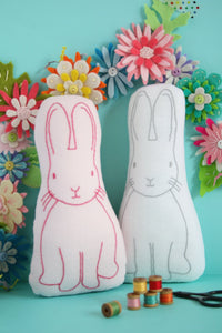 Jingle Bunny: embroidered bunny sewing pattern