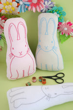 Load image into Gallery viewer, Jingle Bunny: embroidered bunny sewing pattern
