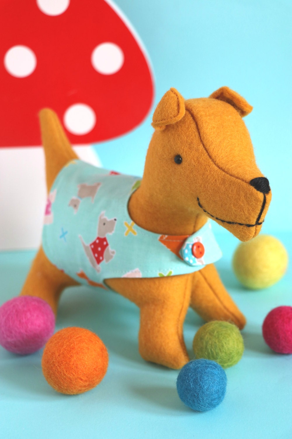 felt dog sewing pattern by Jodie carleton of Ric rac