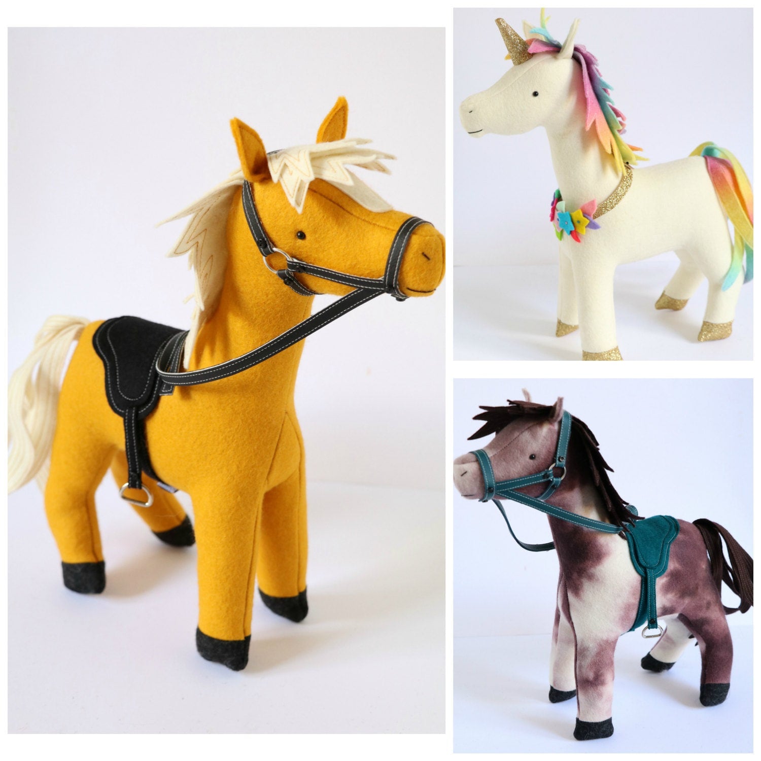 Stable Mates: Unicorn, horse, donkey sewing pattern