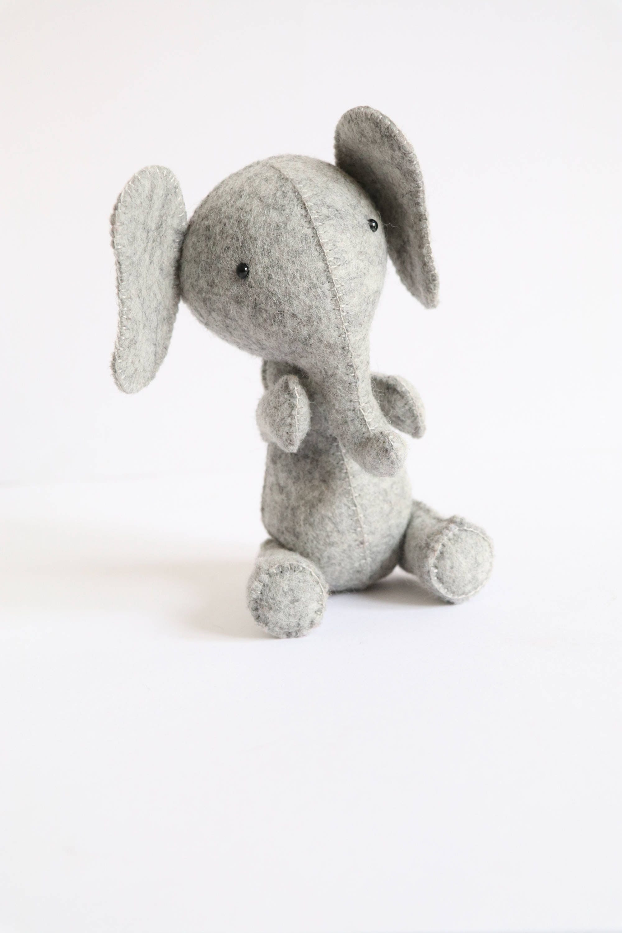 small grey felt elephant