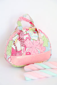 bitty bowler sewing pattern bag in pink