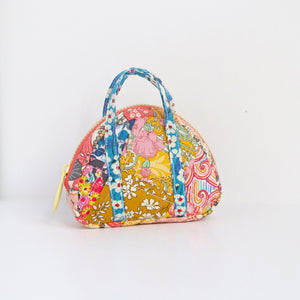 bitty bowler sewing pattern bag made with patchwork