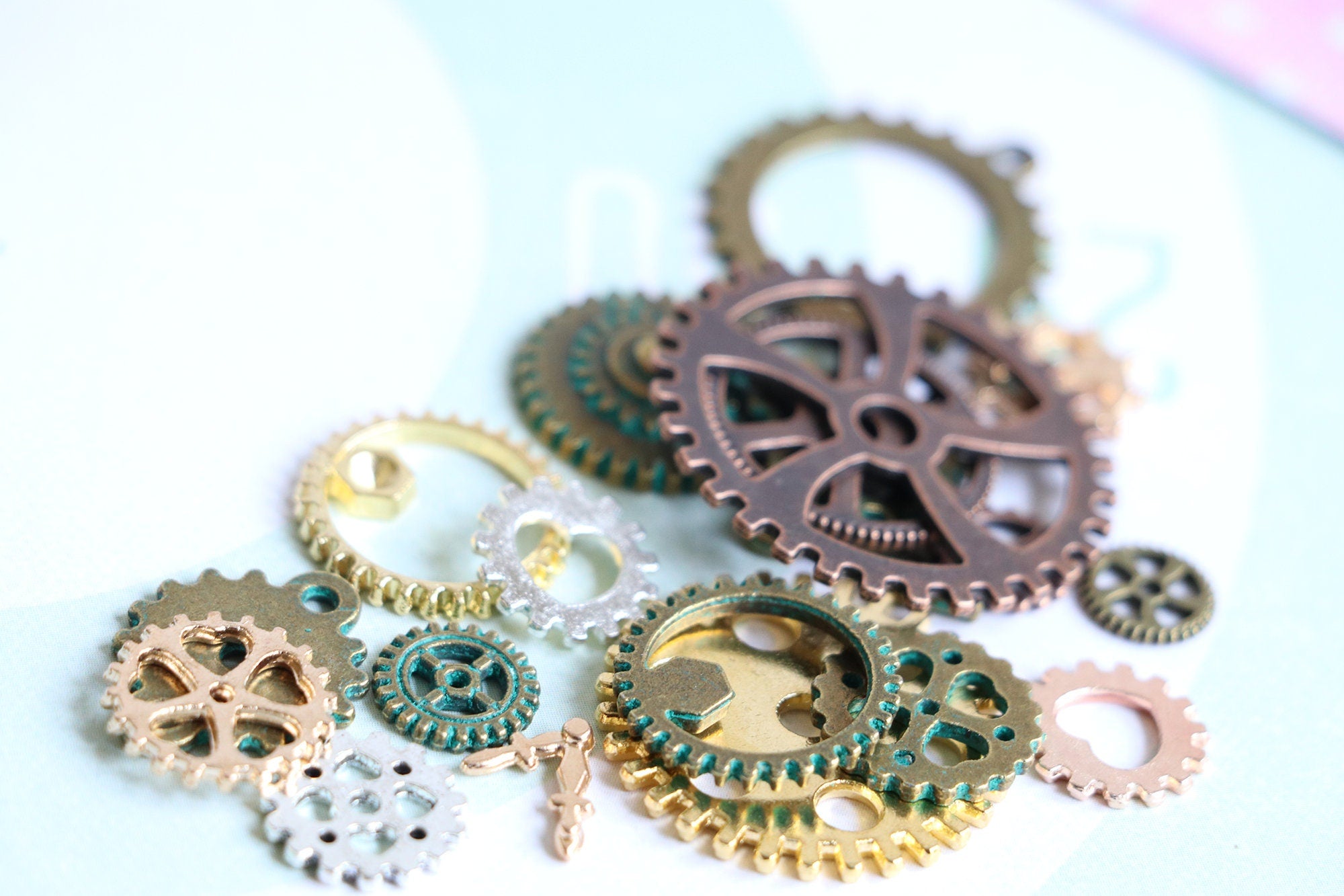 Robot gears,  clock parts, metal embellishments, steam punk, watch parts steampunk cogs, metal findings , metal wheels