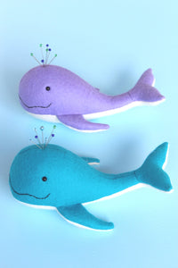 Pin Whale: whale pincushion sewing pattern